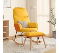 Sillón reclinable con reposapiés, color mostaza, tapizado en tela, marca vidaXL