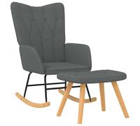 vidaXL Silla mecedora con reposapiés tela en color Amarillo mostaza/Gris claro/Azul y más | cómodas modernas ergonómicas para comedor cocina salón hogar