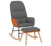 vidaXL Silla mecedora con reposapiés tela gris claro