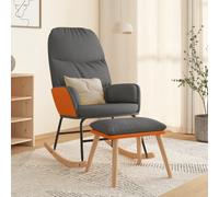 vidaXL Silla mecedora con reposapiés tela gris claro