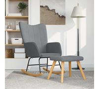vidaXL Silla mecedora con reposapiés tela gris claro