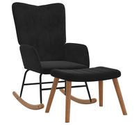 vidaXL Silla mecedora con reposapiés terciopelo en color Gris oscuro/Negro/Amarillo mostaza y más | cómodas modernas ergonómicas para comedor cocina salón hogar