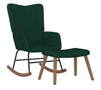 vidaXL Silla mecedora con reposapiés terciopelo en color Gris oscuro/Negro/Amarillo mostaza y más | cómodas modernas ergonómicas para comedor cocina salón hogar
