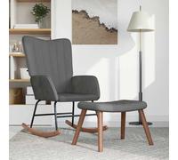 vidaXL Silla mecedora con reposapiés terciopelo en color Gris oscuro/Negro/Amarillo mostaza y más | cómodas modernas ergonómicas para comedor cocina salón hogar