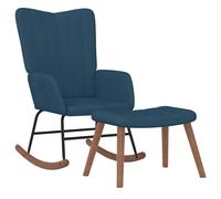 Vidaxl silla mecedora con reposapiés terciopelo Multicolor Azul