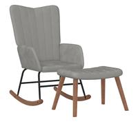 vidaXL Silla mecedora con reposapiés terciopelo en color Gris oscuro/Negro/Amarillo mostaza y más | cómodas modernas ergonómicas para comedor cocina salón hogar