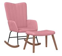 Vidaxl silla mecedora con reposapiés terciopelo Multicolor Rosa