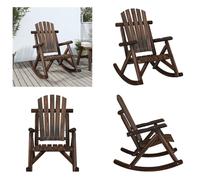 vidaXL Silla mecedora de jardín, 69x96x101 cm, madera maciza de abeto - Silla mecedora de jardín - Sillas mecedoras de jardín - Silla mecedora - Silla mecedora para exteriores