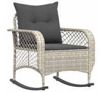 vidaXL Silla mecedora de jardín con cojines ratán sintético beige en color beige y crema/Gris/Gris y azul y más | cómodas modernas ergonómicas para comedor cocina salón hogar