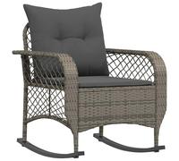 vidaXL Silla mecedora de jardín con cojines ratán sintético beige en color beige y crema/Gris/Gris y azul y más | cómodas modernas ergonómicas para comedor cocina salón hogar