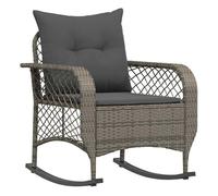 Vidaxl silla mecedora de jardín con cojines ratán sintético gris