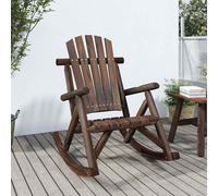 vidaXL Silla mecedora de jardín madera maciza abeto 69x96x101 cm