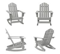 vidaXL Silla mecedora de madera gris para jardín - Silla mecedora - Sillones mecedores - Silla mecedora para jardín - Sillones mecedores para jardín