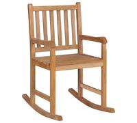vidaXL Silla mecedora de madera maciza teca con cojín a cuadros rojos en color Estampado cuadros rojos/Negro/Rojo vino tinto y más | cómodas modernas ergonómicas para comedor cocina salón hogar