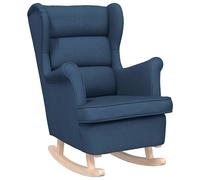 vidaXL Silla mecedora de tela azul 74x90x102 cm
