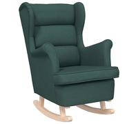vidaXL Silla mecedora de tela verde oscuro 74x90x102 cm