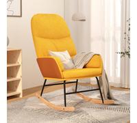 vidaXL Silla mecedora de tela amarillo mostaza
