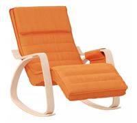 vidaXL Silla Mecedora de Tela Amarillo Oscuro, Silla, Silla Relajante, Silla de Relax, Silla de salón, Mecedora, Silla de Tela, Silla tapizada, sillón
