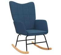 vidaXL Silla mecedora de tela azul
