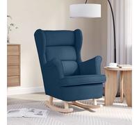 vidaXL Silla mecedora de tela azul 74x90x102 cm