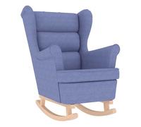 vidaXL Silla mecedora de tela azul vaquero 74x90x102 cm