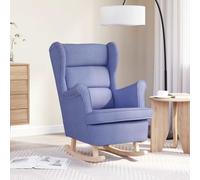 vidaXL Silla mecedora de tela azul vaquero 74x90x102 cm