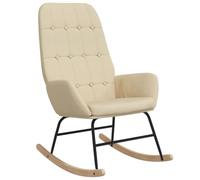 vidaXL Silla Mecedora de Tela Color Crema