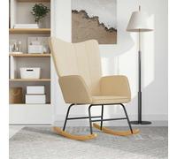 vidaXL Silla mecedora de tela color crema