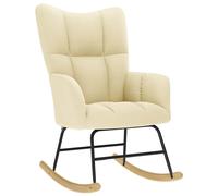 vidaXL Silla mecedora de tela color crema