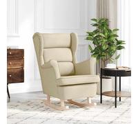 vidaXL Silla mecedora de tela crema 74x90x102 cm