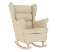vidaXL Silla mecedora de tela crema 74x90x102 cm