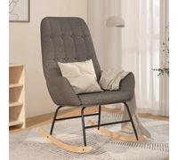 vidaXL Silla mecedora de tela gris claro