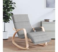 vidaXL Silla mecedora de tela tapizada – Gris claro