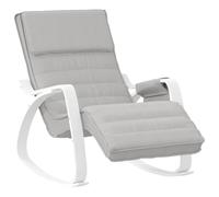 vidaXL Silla Mecedora de Tela Gris Claro, Silla, Silla Relajante, Silla de Relax, Silla de salón, Mecedora, Silla de Tela, Silla tapizada, sillón