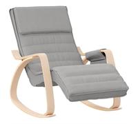 vidaXL Silla Mecedora de Tela Gris Claro, Silla, Silla Relajante, Silla de Relax, Silla de salón, Mecedora, Silla de Tela, Silla tapizada, sillón