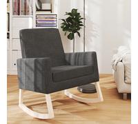 vidaXL Silla mecedora de tela gris oscura