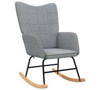 vidaXL Silla mecedora de tela gris oscura en color Gris oscuro/Negro/Gris claro y más | cómodas modernas ergonómicas para comedor cocina salón hogar