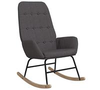 vidaXL Silla Mecedora de Tela Gris Oscuro
