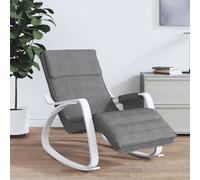 vidaXL Silla mecedora tapizada de tela relajante Gris oscuro