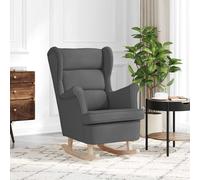 Vidaxl silla mecedora de tela gris oscuro 74x90x102 cm