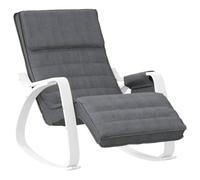 vidaXL Silla Mecedora de Tela Gris Oscuro, Silla, Silla Relajante, Silla de Relax, Silla de salón, Mecedora, Silla de Tela, Silla tapizada, sillón