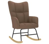 vidaXL Silla mecedora de tela marrón