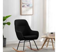 vidaXL Silla mecedora de tela negra