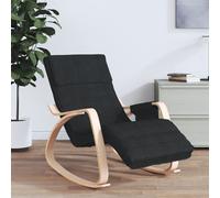 vidaXL Silla mecedora de tela tapizada – Silla de salón relax – Negro