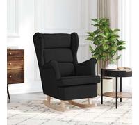 Vidaxl silla mecedora de tela negro 74x90x102 cm
