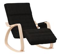 vidaXL Silla mecedora de tela negro en color Negro y marrón/Gris claro y blanco/Taupé y más | cómodas modernas ergonómicas para comedor cocina salón hogar