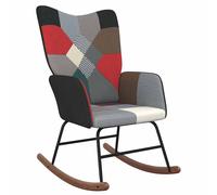 vidaXL Silla mecedora de tela patchwork