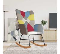 vidaXL Silla mecedora de tela Patchwork