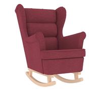 Silla Mecedora De Tela Rojo Vino Tinto 74x90x102 Cm Vidaxl