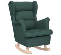 vidaXL Silla mecedora de tela verde oscuro 74x90x102 cm